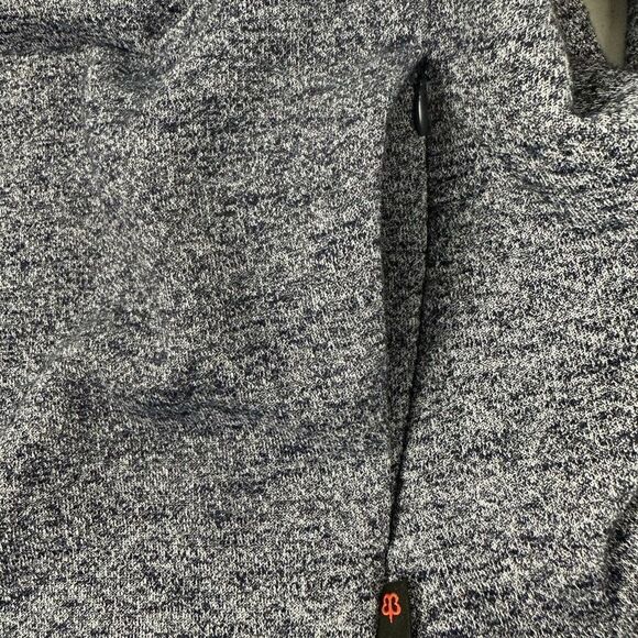 Betabrand Womens Bonfire Cowl Neck Navy Sweatshirt Size XL Kangaroo Pocket - Picture 10 of 14